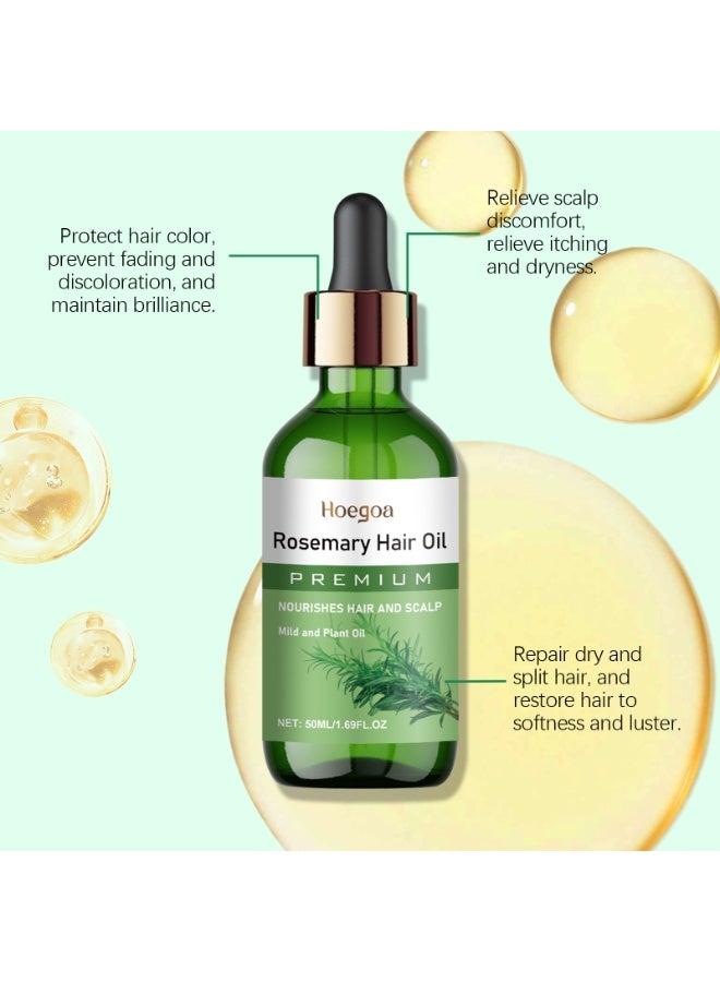 HOEGOA Rosemary Oil Hair Treatment - Strengthens, Smooths, Nourishes, Repairs, Reduces Frizz, Promotes Hair Growth 50ML - Image 5